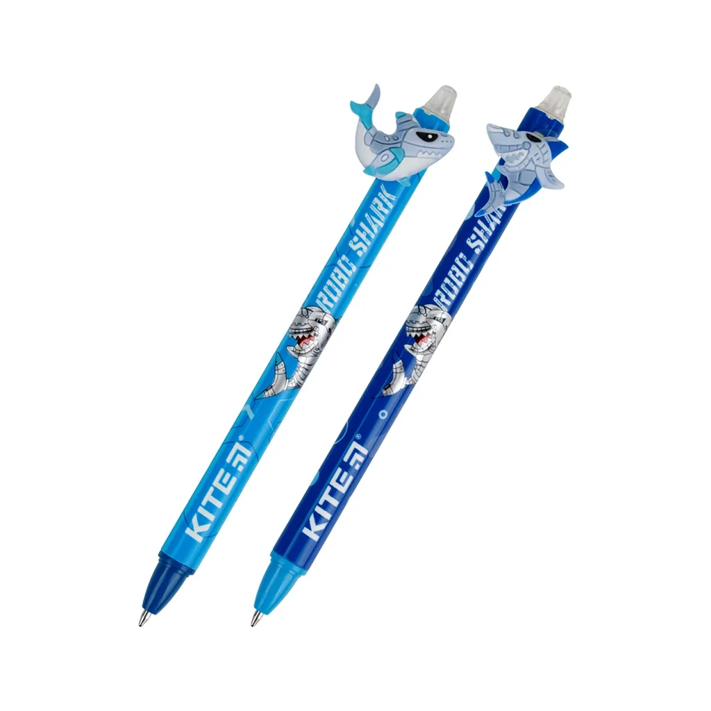 Ручка шариковая Kite автоматическая Shark, синяя (K22-393)