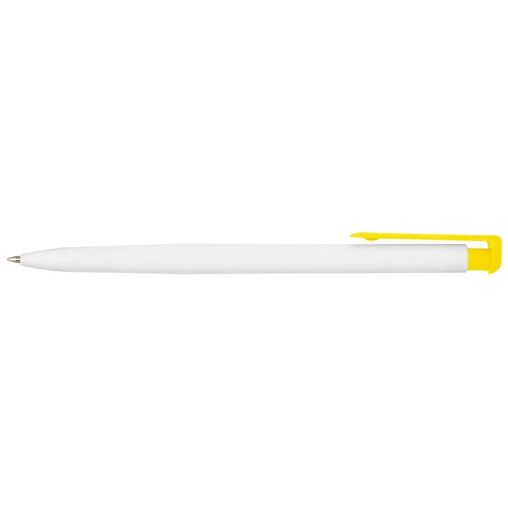 Ручка кулькова Economix promo HAVANA. Корпус біло-жовтий, пише синім (E10232-05)