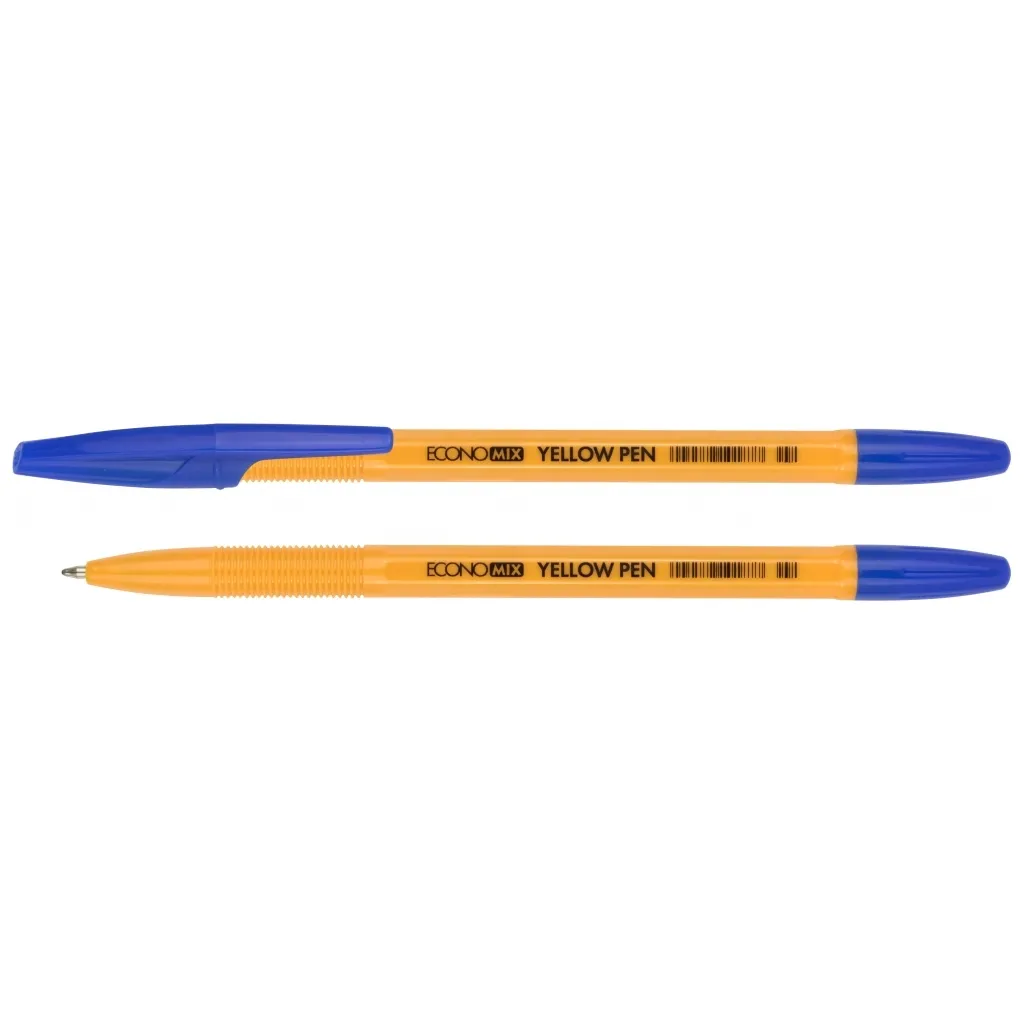 Ручка шариковая Economix YELLOW PEN 0,5мм. Корпус желтый, пишет синим (E10187-02)