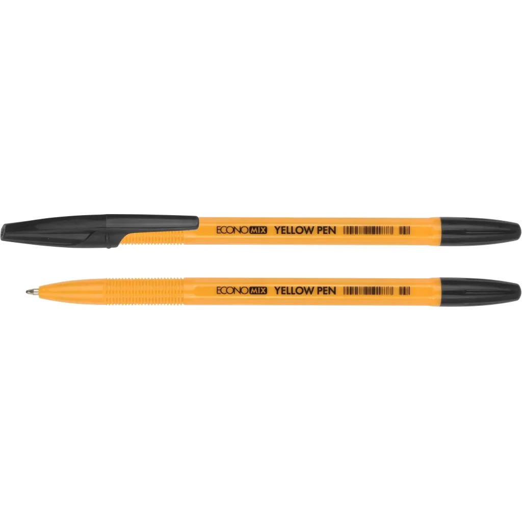 Ручка кулькова Economix YELLOW PEN 0,5 мм. Корпус жовтий, пише чорним (E10187-01)