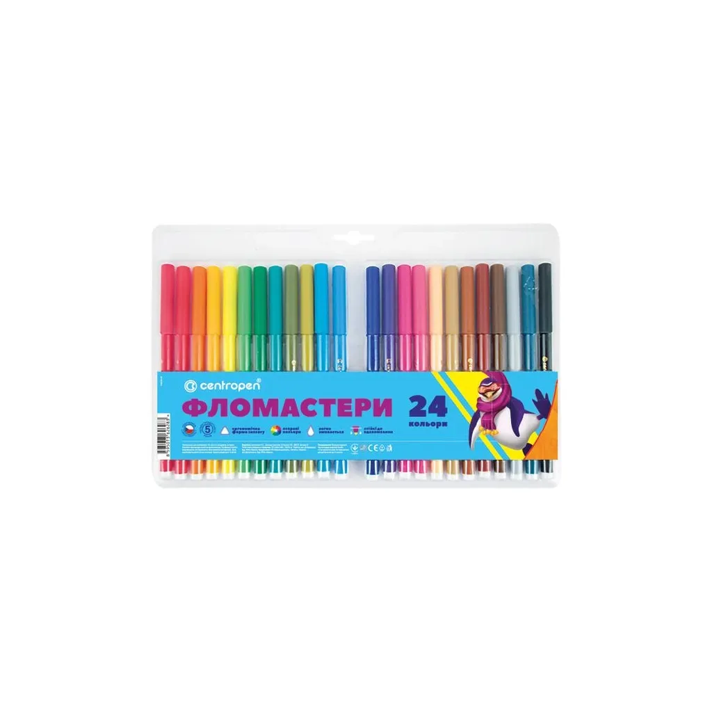 Фломастер Centropen 7550/24 COLOUR WORLD, 24 кольорів (7550/24 ТП)