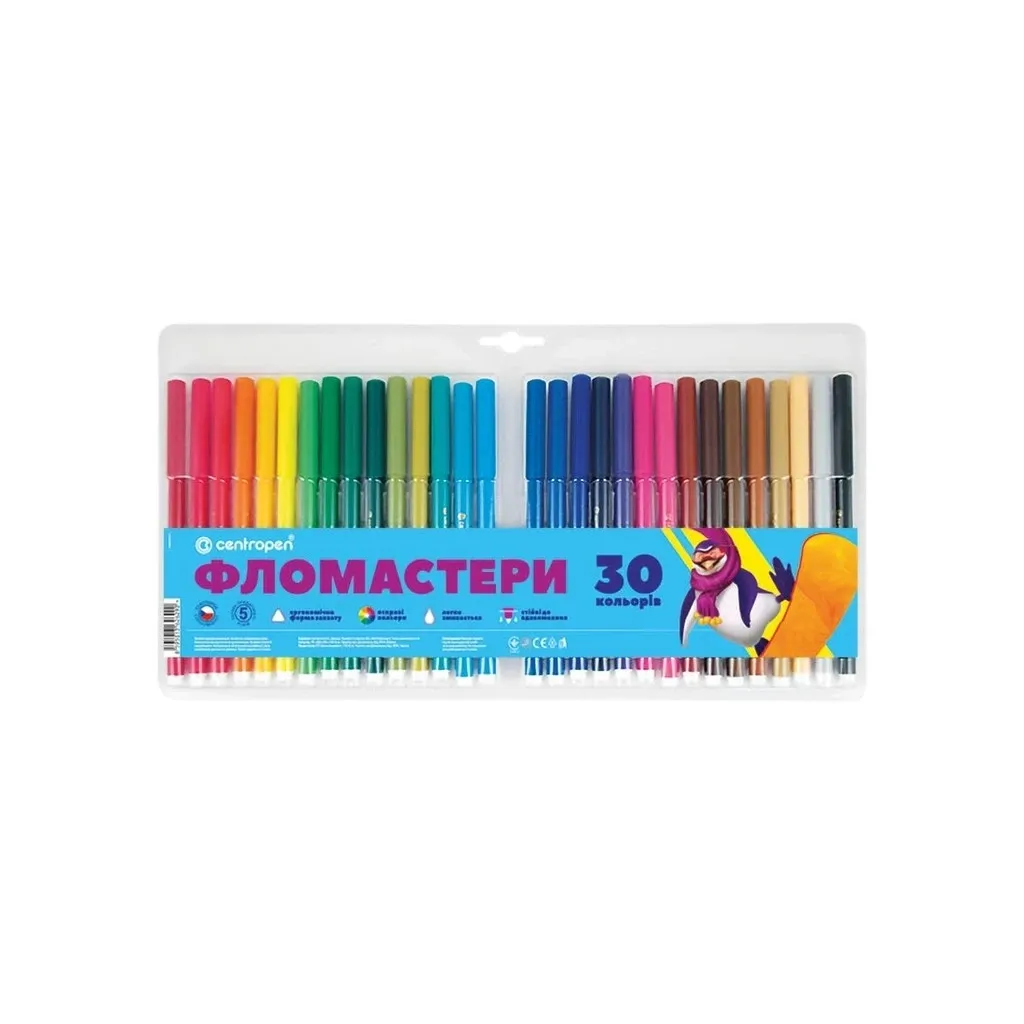 Фломастер Centropen 7550/30 COLOUR WORLD, 30 кольорів (7550/30 ТП)