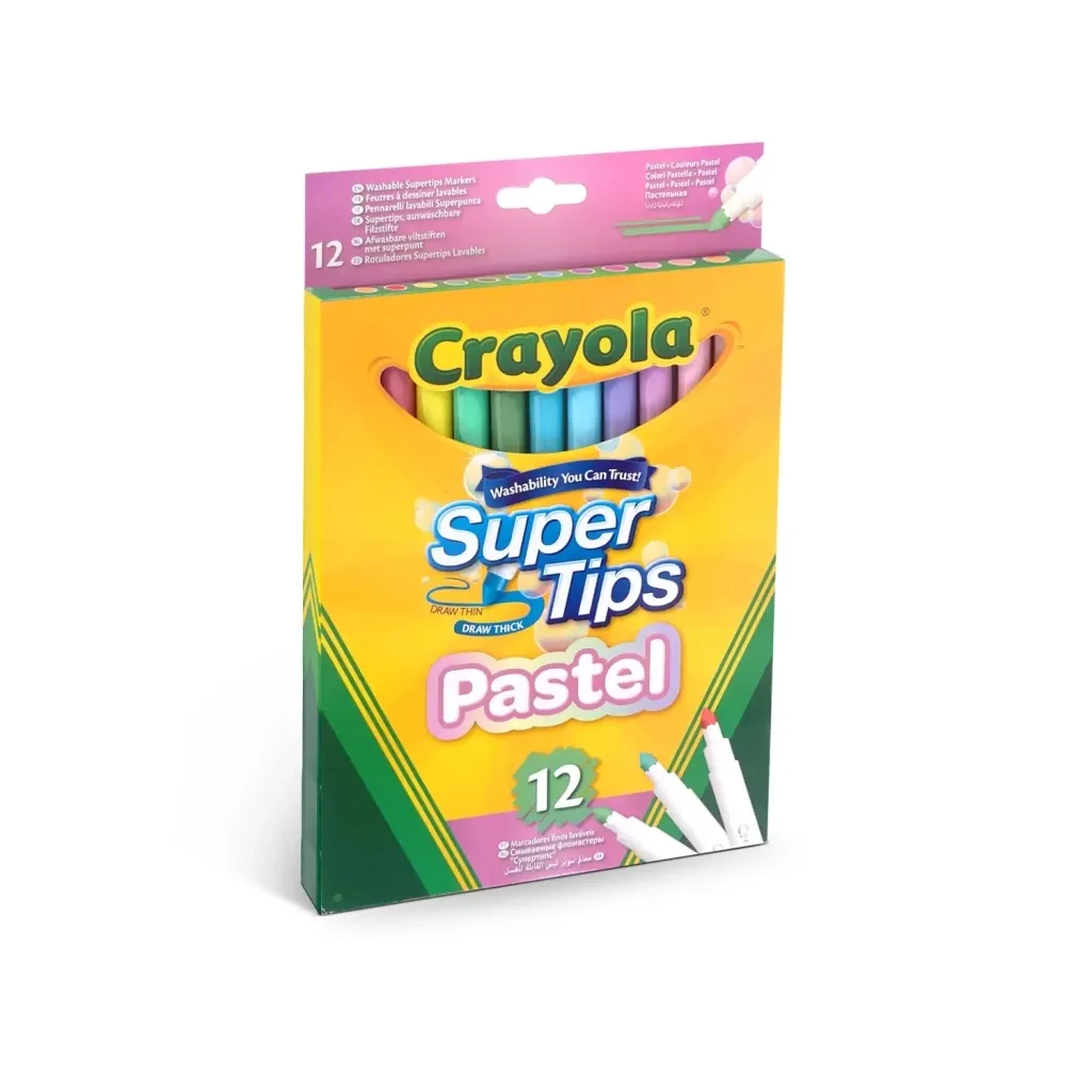 Фломастер Crayola Supertips (washable) пастельні кольори, 12 шт (58-7515)