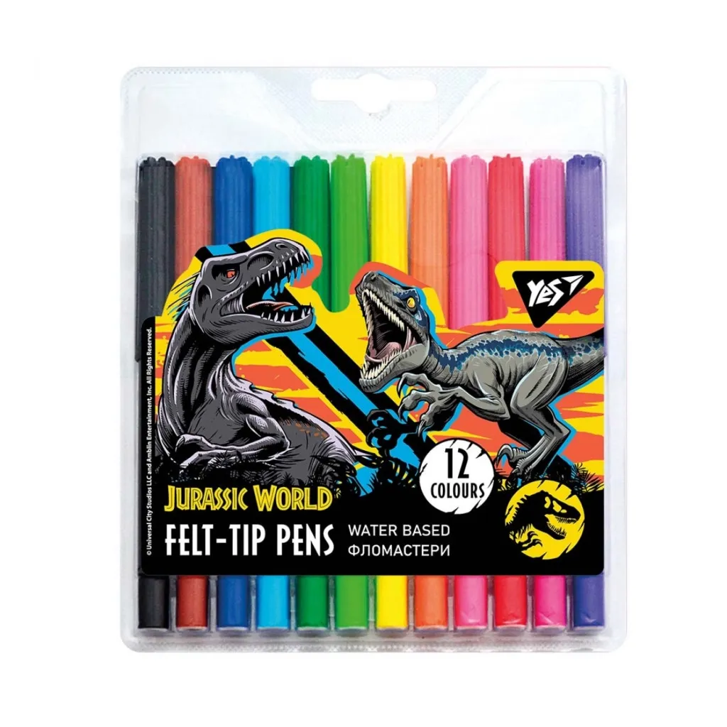 Фломастер Yes Jurassic World, 12 кольорів (650482)