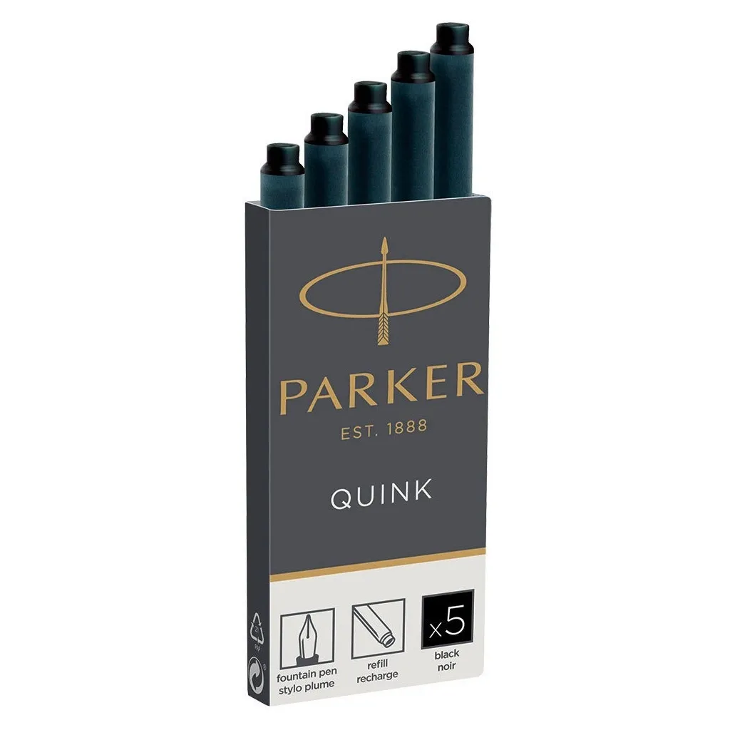 Чорнило для пір'яних ручок Parker Картриджи Quink /5шт синій (11 410BLU)
