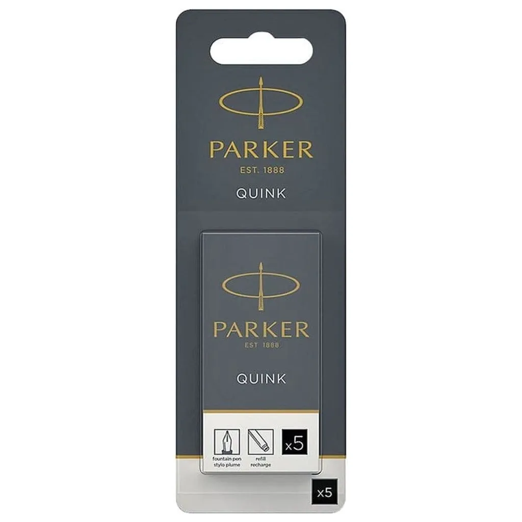 Чернила для перьевых ручек Parker Картриджи Quink / 5шт черный блистер (11 416BK)