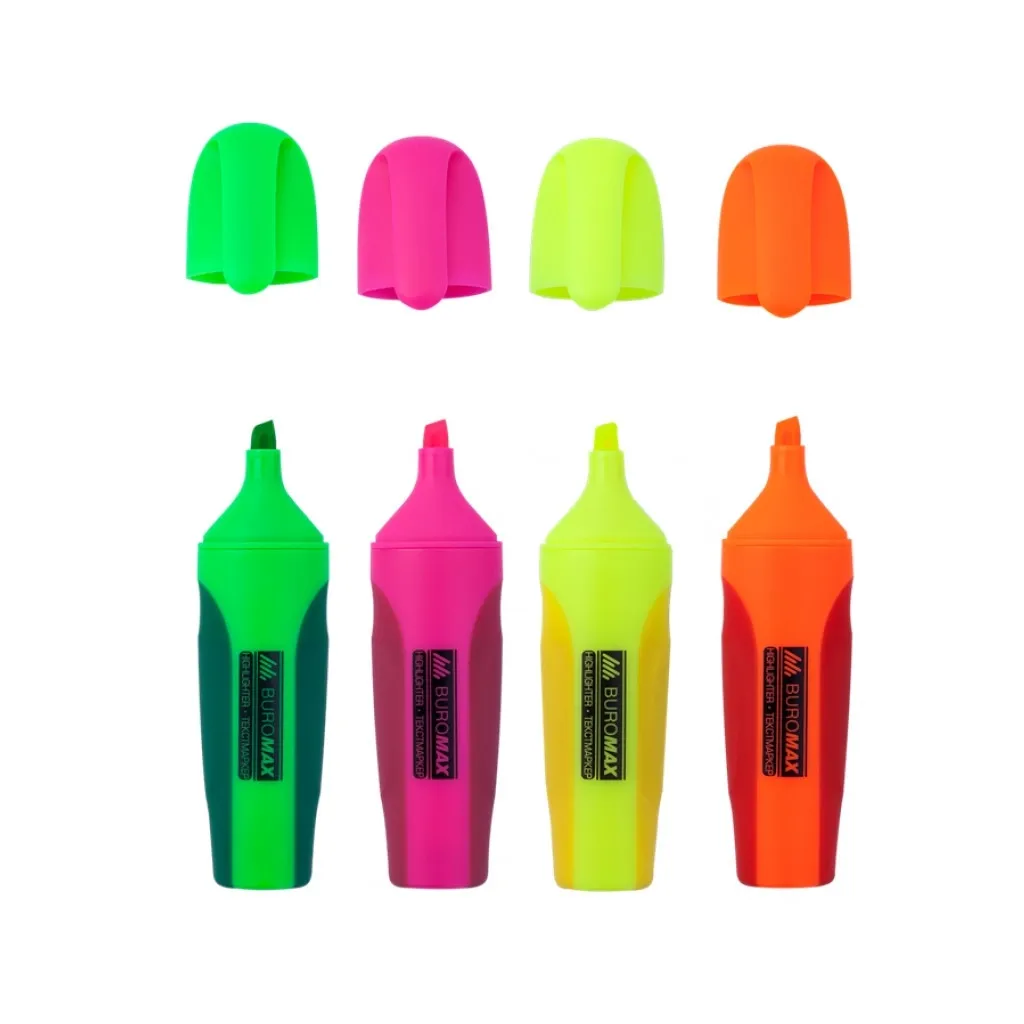 Набір маркерів Buromax highlighter pen, NEON, chisel tip, SET 4 colors (BM.8904-84)