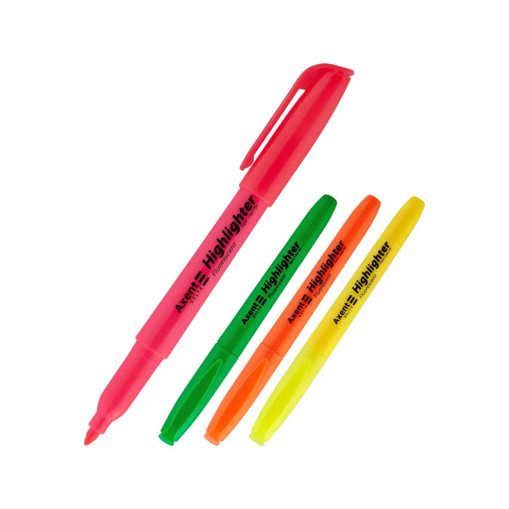 Набір маркерів Axent Highlighter 2-4 мм клиноподібний з 4-х кольорів (D2503-40)