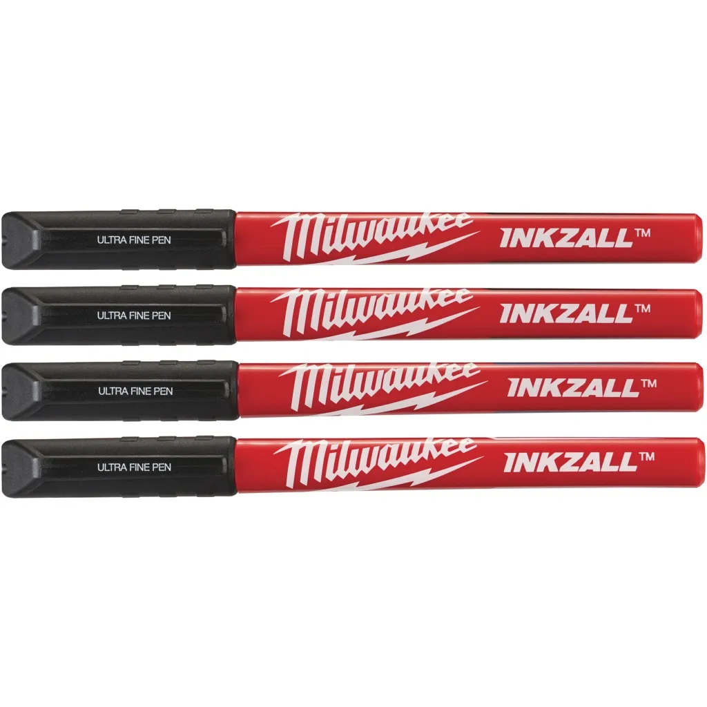 Набір маркерів Milwaukee Fine Tip INKZALL чорний, 4шт (48223164)