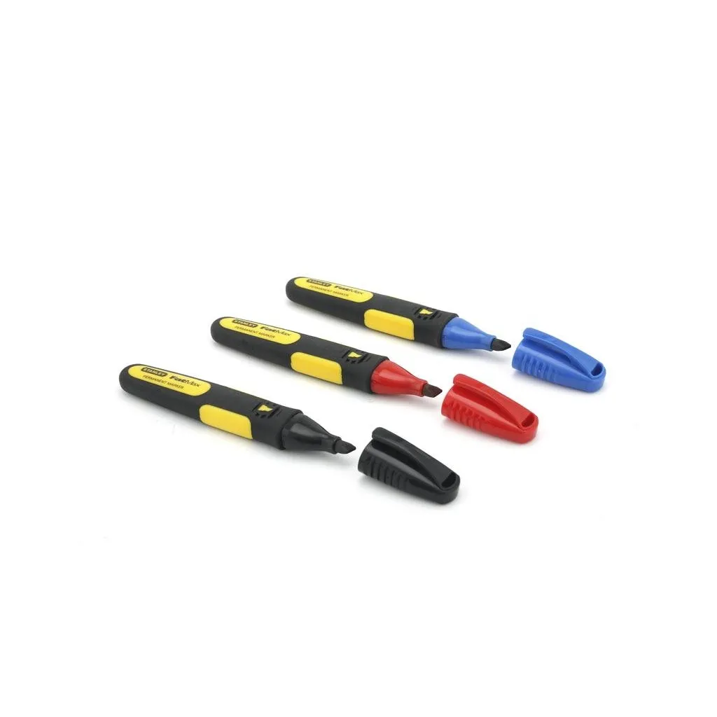 Набор маркеров Stanley FatMax, 3шт, стойкие чернила, черный, красный, синий (0-47-315)