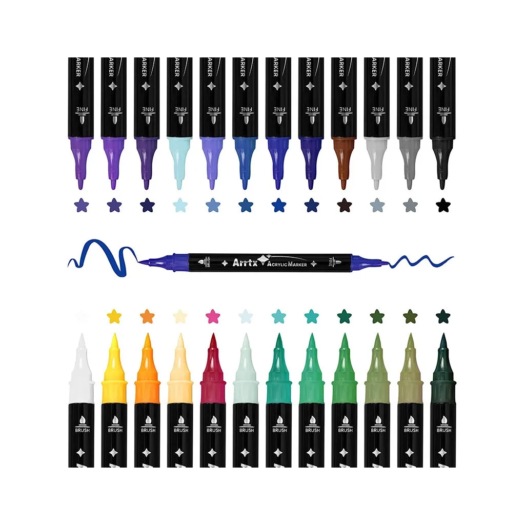 Художественный маркер Arrtx акриловые AACM-03-24B, 24 цвета (LC303304)