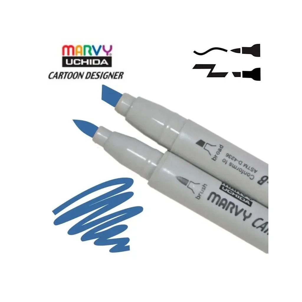 Художній маркер Marvy двосторонній 1900B-S Блакитний (752481291032)