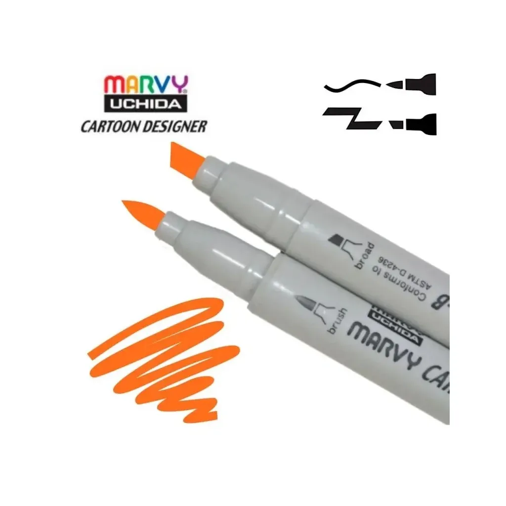 Художественный маркер Marvy двусторонний 1900B-S Оранжевый (752481291070)