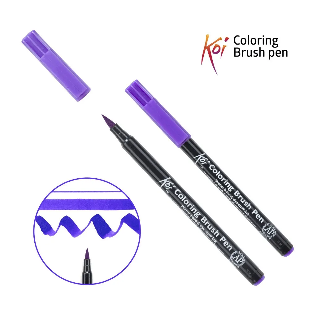 Художній маркер KOI Маркер-пензель акварельний Пурпуровий світлий, 224 (084511393189)