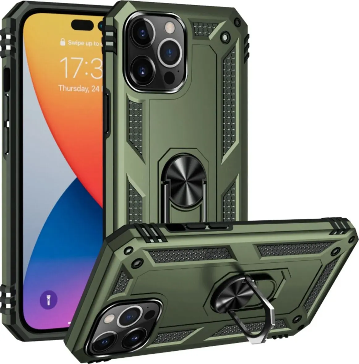 Чехол-накладка Cosmic Robot Ring for Apple iPhone 13 Pro Max Army Green