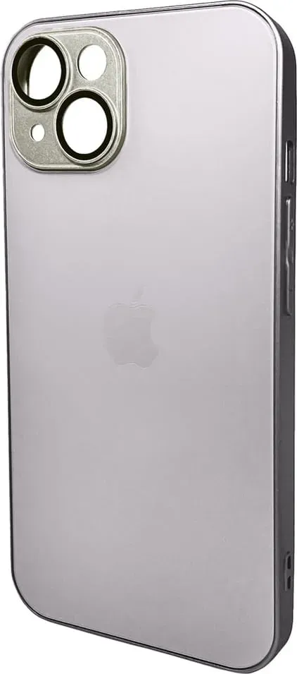 Чехол-накладка AG Glass Matt Frame Color Logo for Apple iPhone 15 Titanium Grey