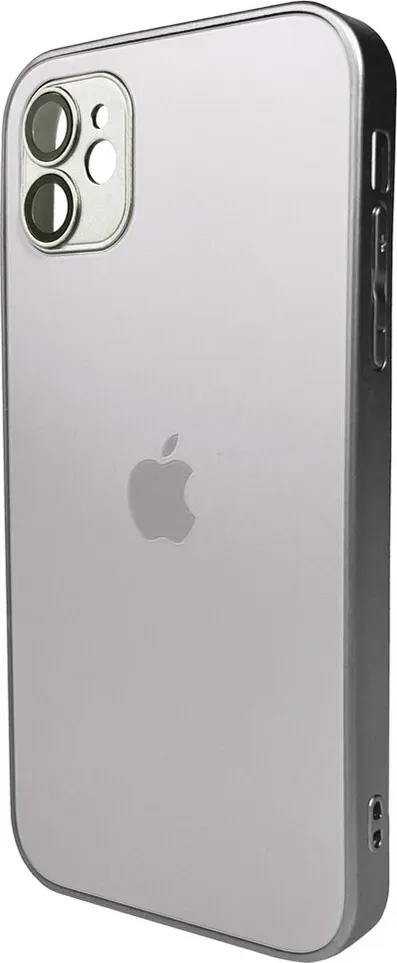 Чехол-накладка AG Glass Matt Frame Color Logo for Apple iPhone 12 Titanium Grey