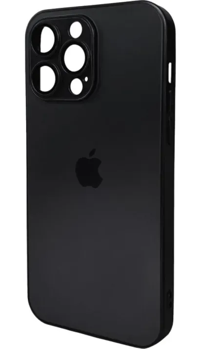 Чехол-накладка AG Glass Matt Frame Color Logo for Apple iPhone 15 Pro Graphite Black