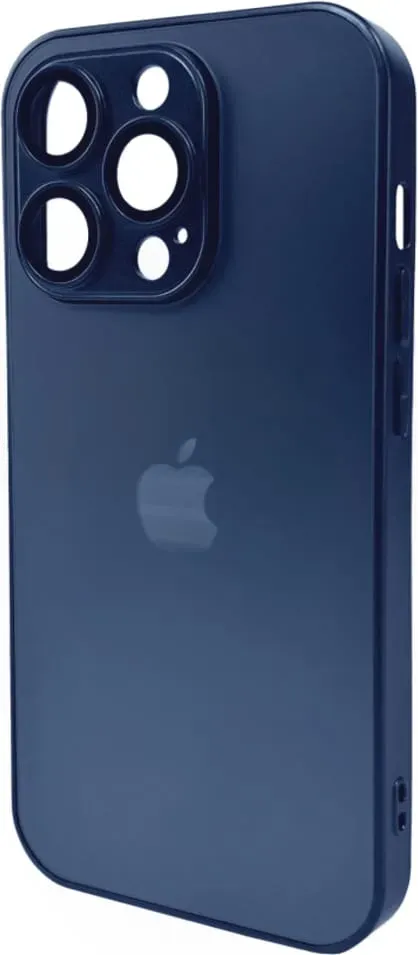 Чохол-накладка AG Glass Matt Frame Color Logo for Apple iPhone 15 Pro Navy Blue