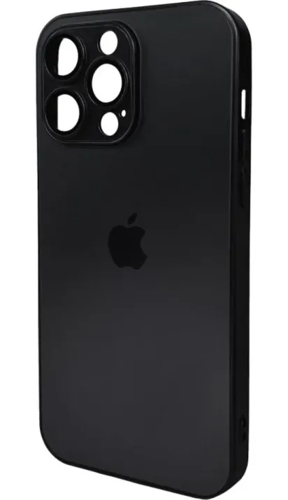 Чехол-накладка AG Glass Matt Frame Color Logo for Apple iPhone 15 Pro Max Graphite Black