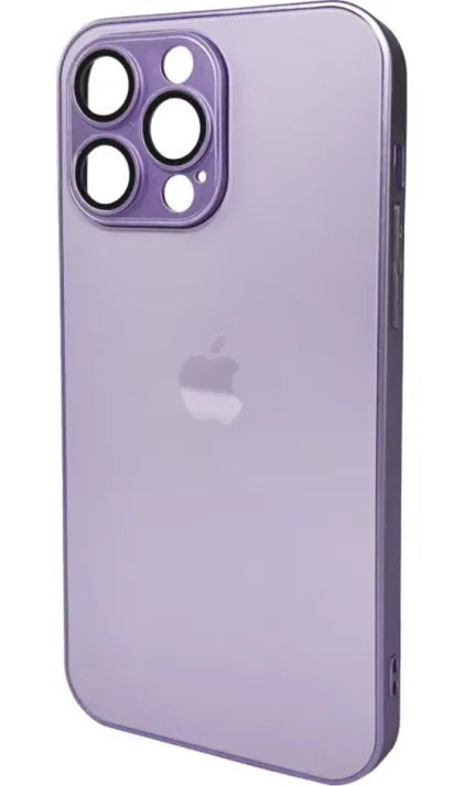 Чохол-накладка AG Glass Matt Frame Color Logo for Apple iPhone 15 Pro Max Light Purple