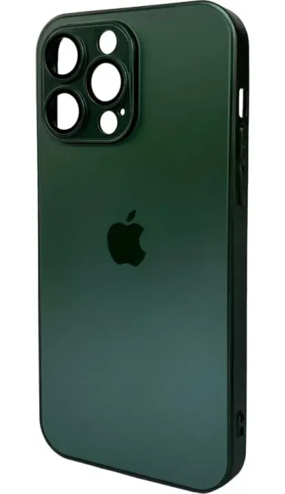 Чехол-накладка AG Glass Matt Frame Color Logo for Apple iPhone 13 Pro Cangling Green