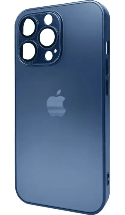 Чехол-накладка AG Glass Matt Frame Color Logo for Apple iPhone 12 Pro Navy Blue