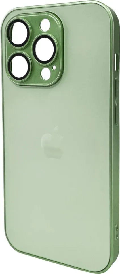 Чехол-накладка AG Glass Matt Frame Color Logo for Apple iPhone 15 Pro Light Green