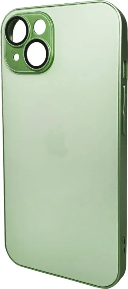 Чехол-накладка AG Glass Matt Frame Color Logo for Apple iPhone 15 Light Green