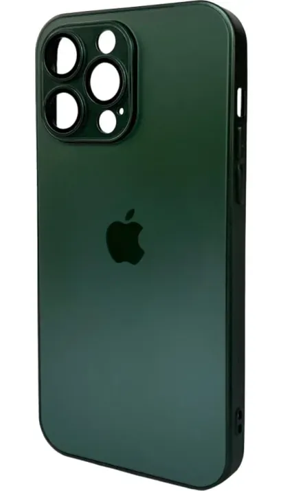 Чохол-накладка AG Glass Matt Frame Color Logo for Apple iPhone 15 Pro Max Cangling Green