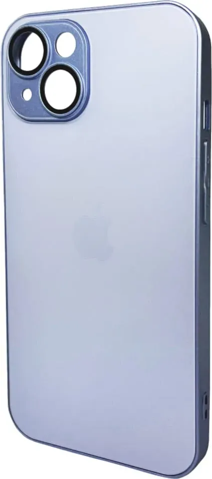 Чехол-накладка AG Glass Matt Frame Color Logo for Apple iPhone 15 Sierra Blue