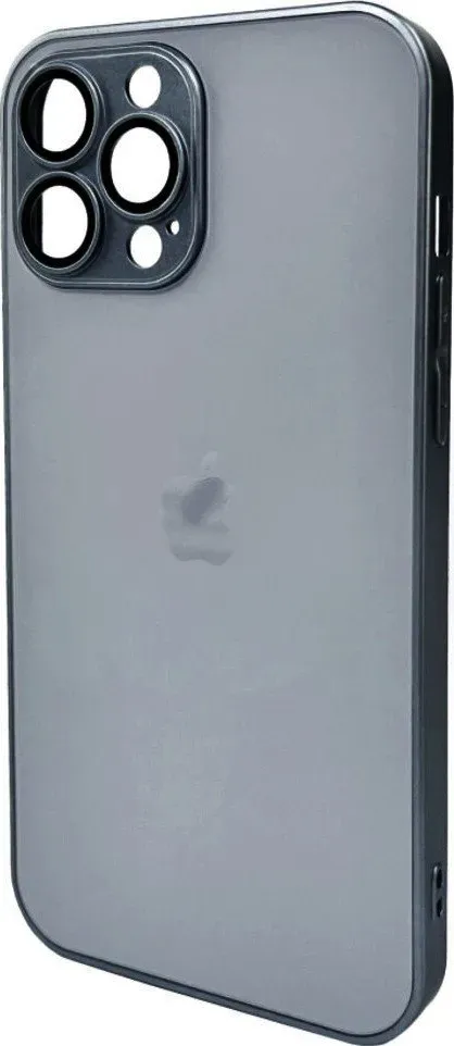 Чехол-накладка AG Glass Matt Frame Color Logo for Apple iPhone 14 Pro Titanium Grey