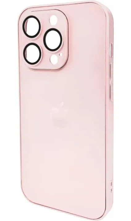 Чохол-накладка AG Glass Matt Frame Color Logo for Apple iPhone 15 Pro Chanel Pink