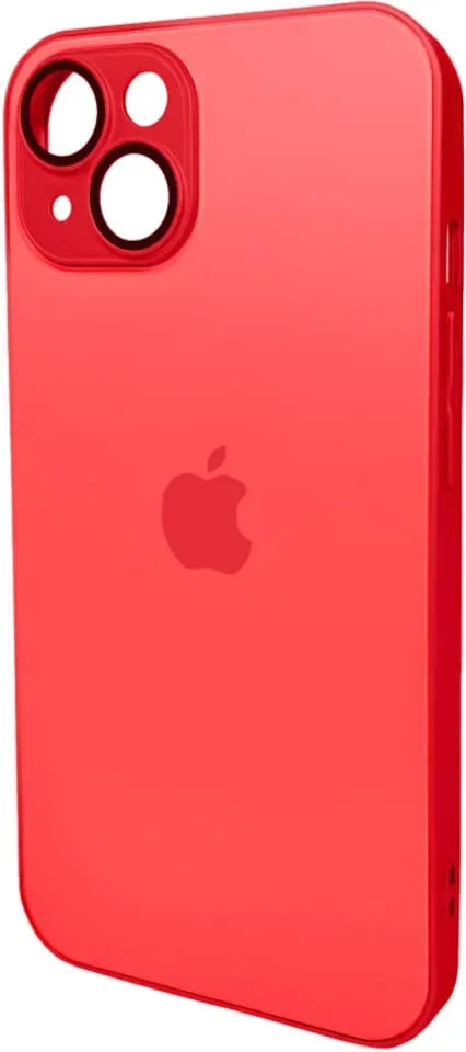 Чехол-накладка AG Glass Matt Frame Color Logo for Apple iPhone 15 Coke Red