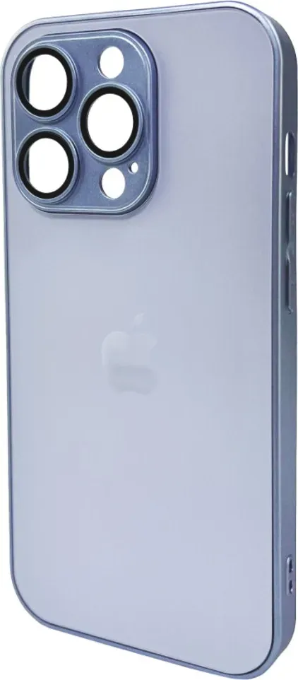 Чохол-накладка AG Glass Matt Frame Color Logo for Apple iPhone 15 Pro Sierra Blue