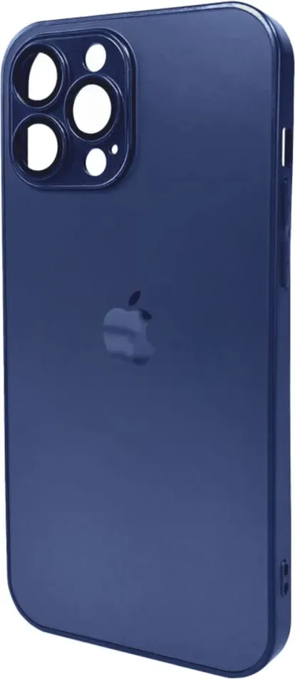 Чехол-накладка AG Glass Matt Frame Color Logo for Apple iPhone 13 Pro Max Navy Blue