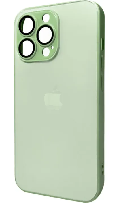 Чохол-накладка AG Glass Matt Frame Color Logo for Apple iPhone 11 Pro Max Light Green