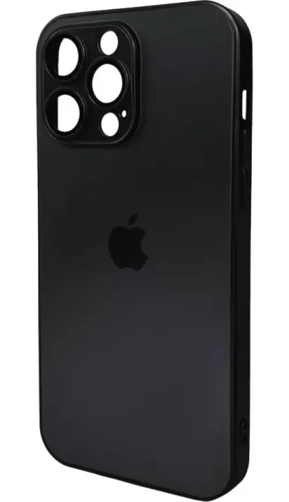 Чехол-накладка AG Glass Matt Frame Color Logo for Apple iPhone 14 Pro Max Graphite Black