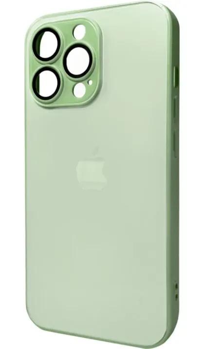 Чохол-накладка AG Glass Matt Frame Color Logo for Apple iPhone 12 Pro Max Light Green
