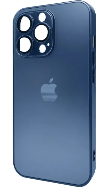 Чехол-накладка AG Glass Matt Frame Color Logo for Apple iPhone 11 Pro Max Navy Blue