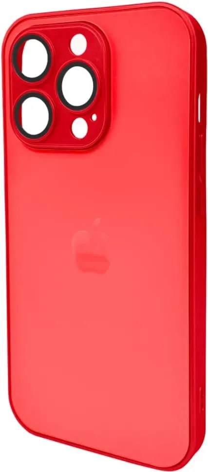 Чехол-накладка AG Glass Matt Frame Color Logo for Apple iPhone 14 Pro Coke Red