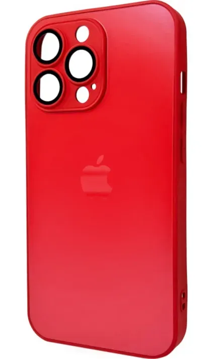 Чохол-накладка AG Glass Matt Frame Color Logo for Apple iPhone 12 Pro Coke Red