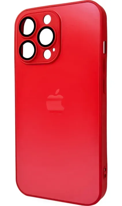 Чохол-накладка AG Glass Matt Frame Color Logo for Apple iPhone 12 Pro Max Coke Red
