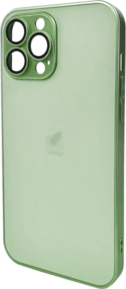 Чохол-накладка AG Glass Matt Frame Color Logo for Apple iPhone 13 Pro Light Green