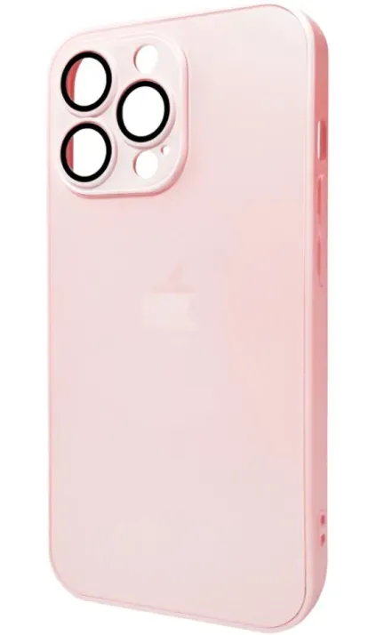Чохол-накладка AG Glass Matt Frame Color Logo for Apple iPhone 13 Pro Chanel Pink