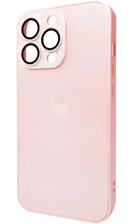 Чехол-накладка AG Glass Matt Frame Color Logo for Apple iPhone 13 Pro Chanel Pink