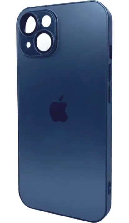 Чехол-накладка AG Glass Matt Frame Color Logo for Apple iPhone 14 Navy Blue