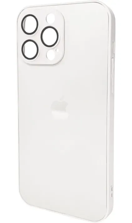 Чехол-накладка AG Glass Matt Frame Color Logo for Apple iPhone 15 Pro Max Pearly White