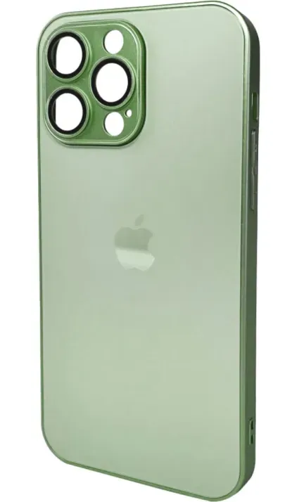 Чехол-накладка AG Glass Matt Frame Color Logo for Apple iPhone 14 Pro Max Light Green