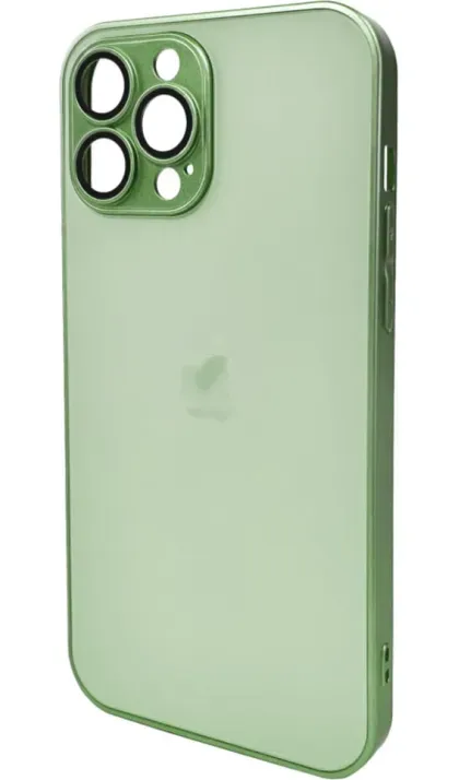 Чохол-накладка AG Glass Matt Frame Color Logo for Apple iPhone 13 Pro Max Light Green